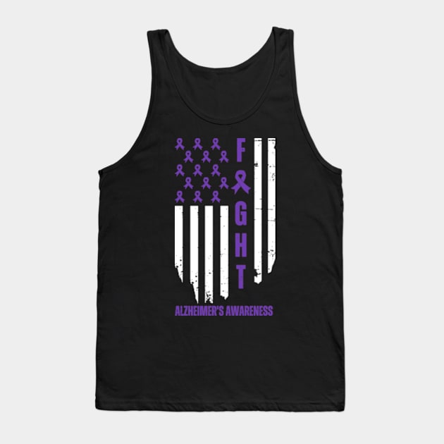 American Alzheimer's Fighter Dad Mom Tank Top by Davidsmith